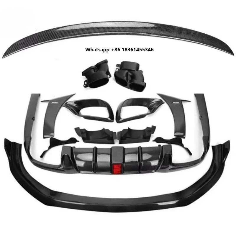 

For S Class W222 S63 LC| 2017-2020 Front Lip Diffuser Spoiler Fogcover Fender Trim Carbon Fiber BS Style Body Kits