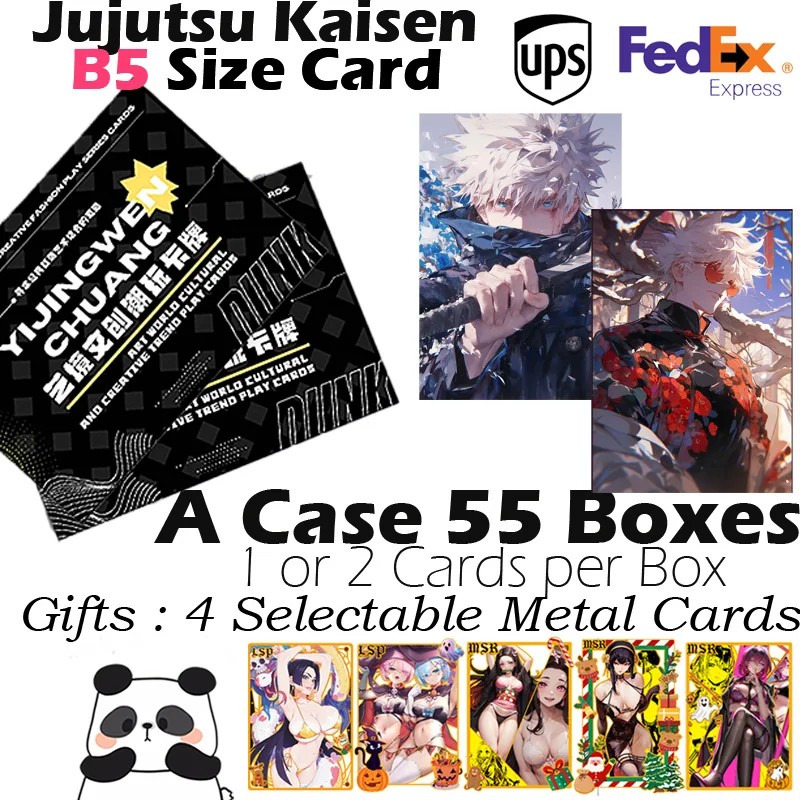 Jujutsu Kaisen B5 Size Card CCG Board Collectible Card Gojo Anime Doujin Rare Card Kids Toy Box