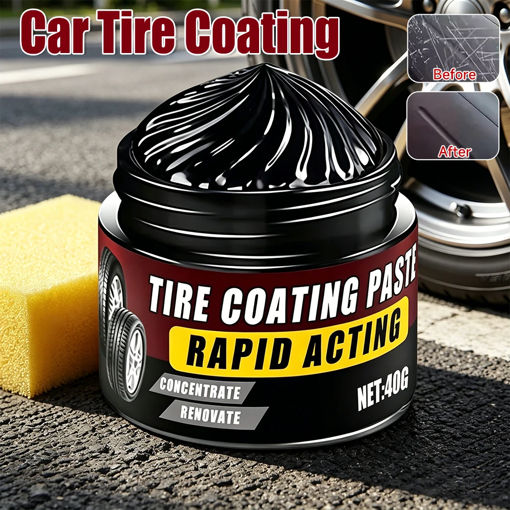 Premium Tire Coating Long-Lasting Car Interior Scratch Repair Paste UV Protection User Friendly for Renewal Restores Care Gloss