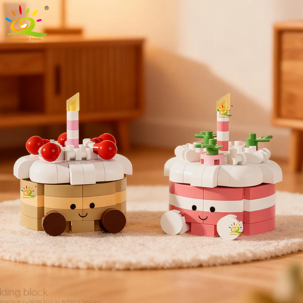 HUIQIBAO Mini Cartoon Geburtstagstorte Dessert Design Baustein-Set Mädchen DIY Erwachsenen-Modell Mikro-Bausteine Lernspielzeug Geschenk – Detail 6