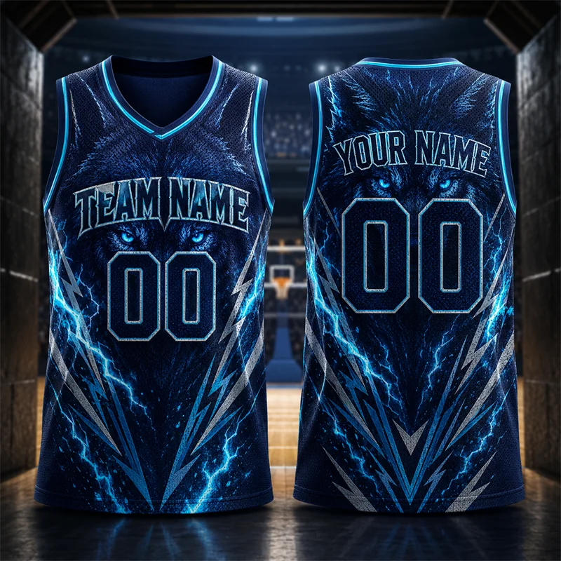 Trendy Animal Graphic Basketball Jersey For Men Custom Name Team Name Number Sports Tank Tops Loose Breathable Team Uniforms