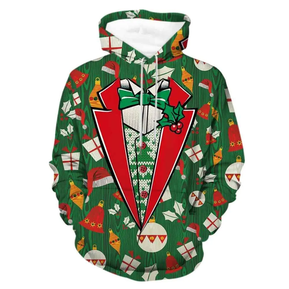 

Retro 3D Personalization Print Hoodies Clothing Christmas Element UnisexDaily Leisure Regular Fit Crew Neck Comfortable Hoodie