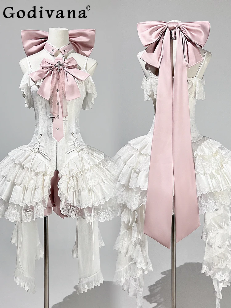 المتقدمة فراشة الشريط لوليتا الباليه أنيقة الأميرة JSK حزام تنورة السراويل فستان عيد الميلاد حفلة عيد ميلاد تاريخ هدية فستان #1