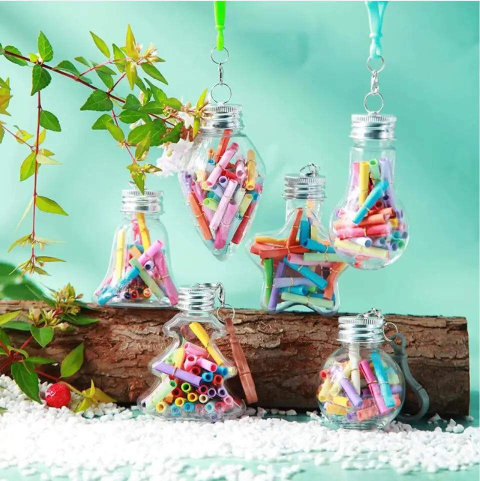 1/2X Transparent PET Bottles Mini Potion Bottle Plastic Vials Wedding DIY Mini Drift Bottle Wishing Bottle Storage Bottle Jars