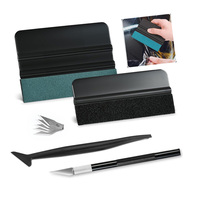 9Pcs Car Window Tint Foils Film Installation Kit Vinyl Wrap Tools With Felt Squeegee Micro Squeegee Craft Knife and Blades