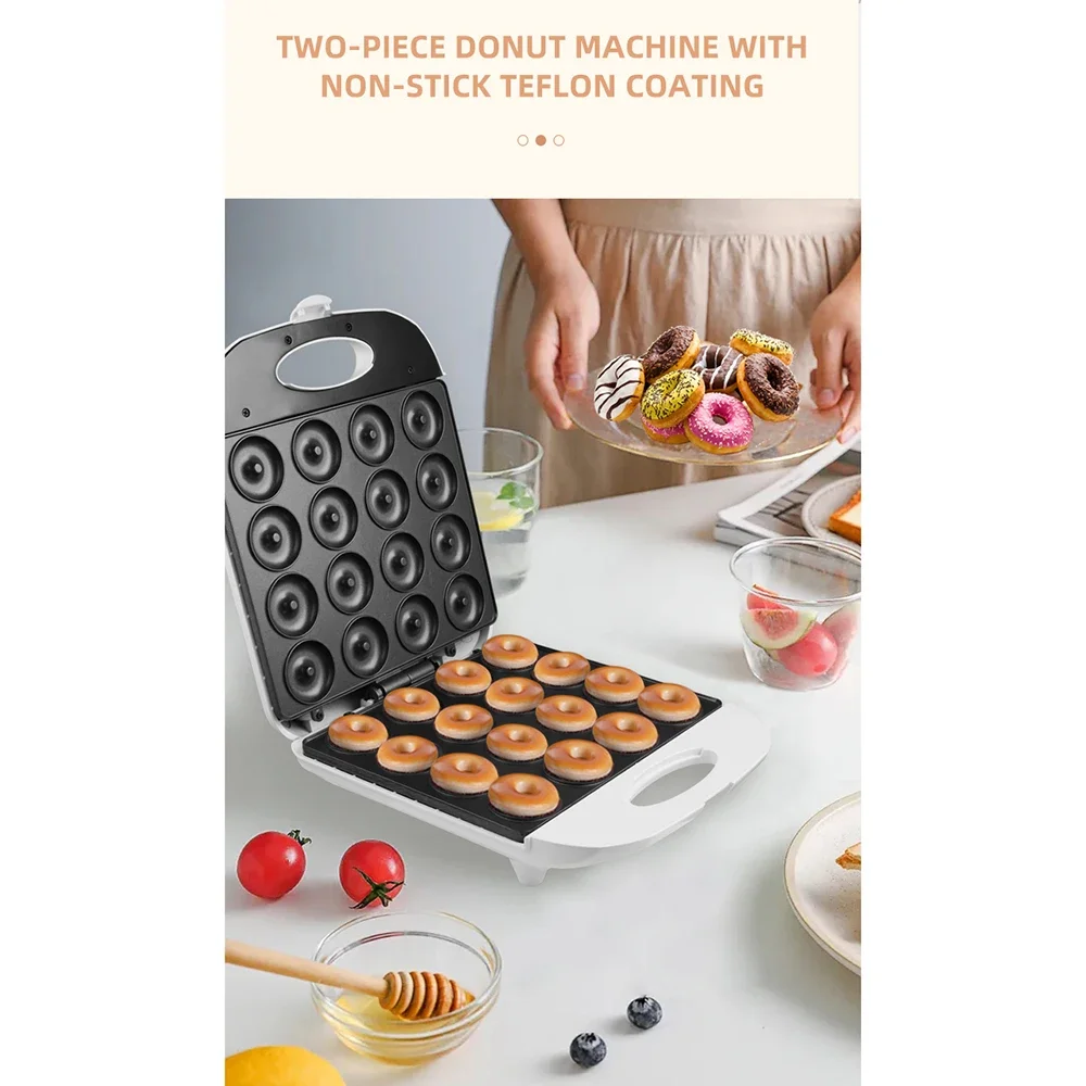 Donut Maker Non-Stick Coated 16 Hole Electric Roaster Breakfast Bread Baking Tray Set