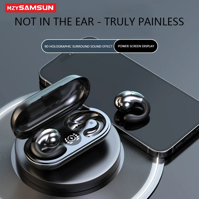 

Bluetooth 5.3 Earclip Headphones T20 True Wireless Earphones Sports Earbuds Waterproof TWS Headset With Mic For Android iOS