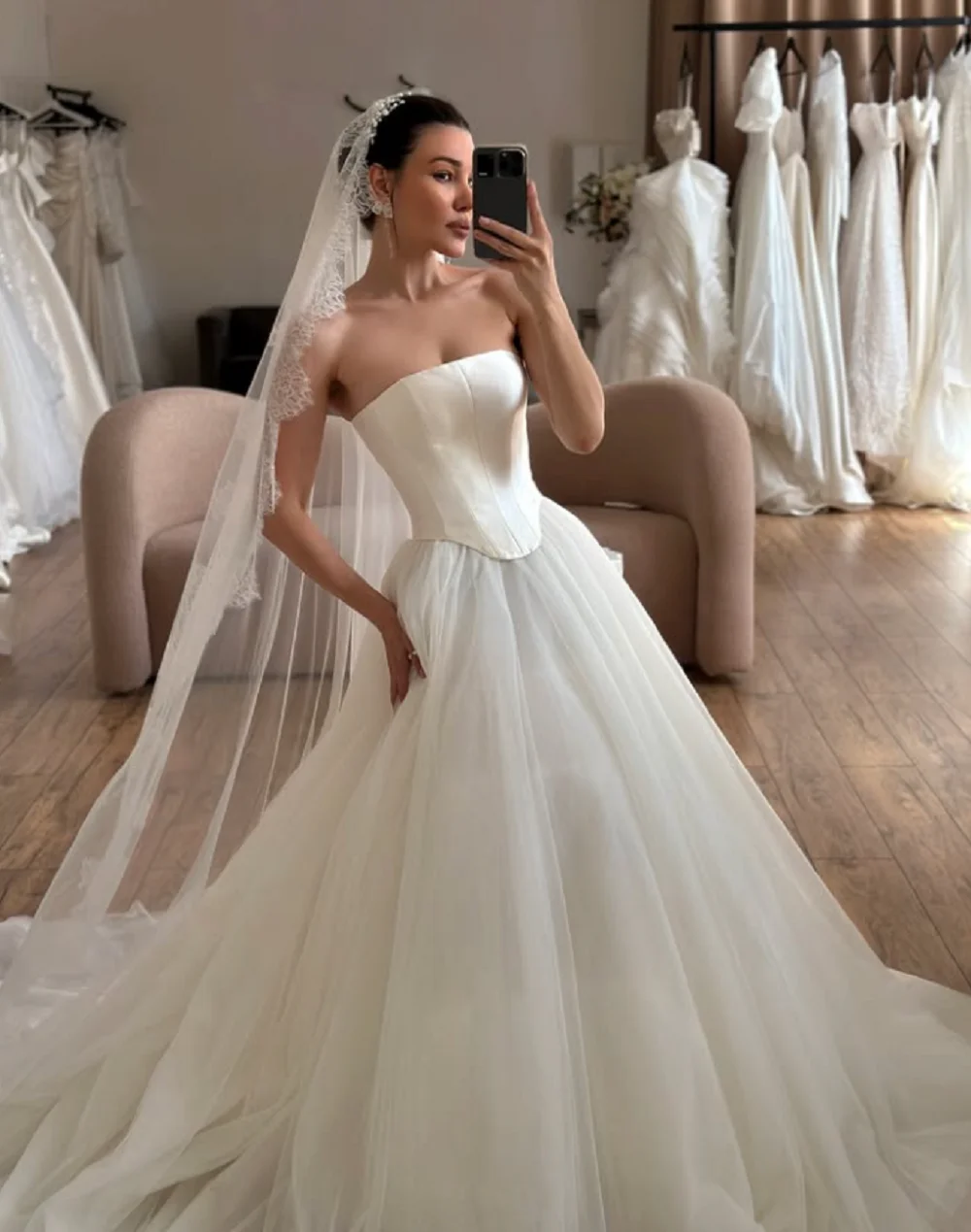 

MANRAY Satin Women's Bridal Gowns Sexy Sleeveless A-Line Princess Wedding Dresses 2025 for Wedding свадебное платье Customized