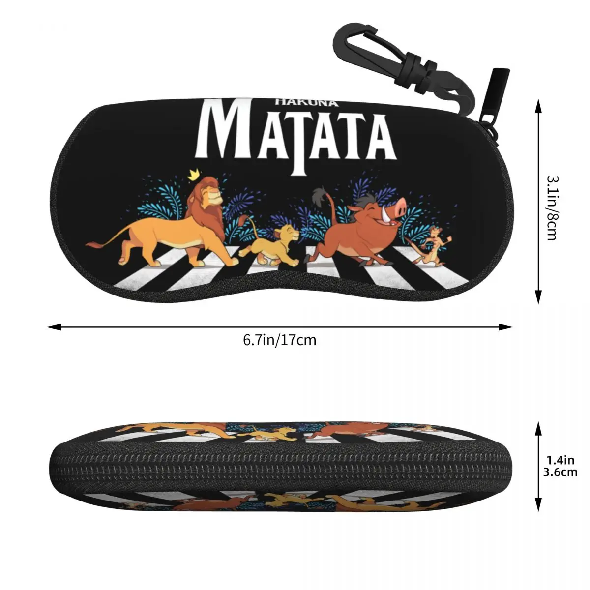 Custom Hakuna Matata Cartoon occhiali da sole custodia morbida Neoprene ZipperAnimal Film The Lion King Shell Eyeglass Case