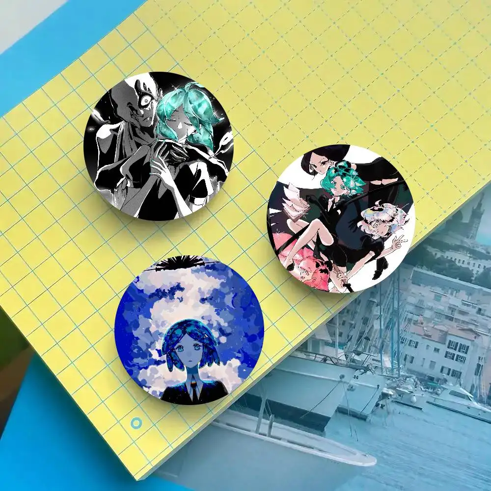 Anime Land Of The Lustrous Badge Tinplate Meme Round Brooch For Hat Bag Creative Lapel Jewelry Accessories Gifts