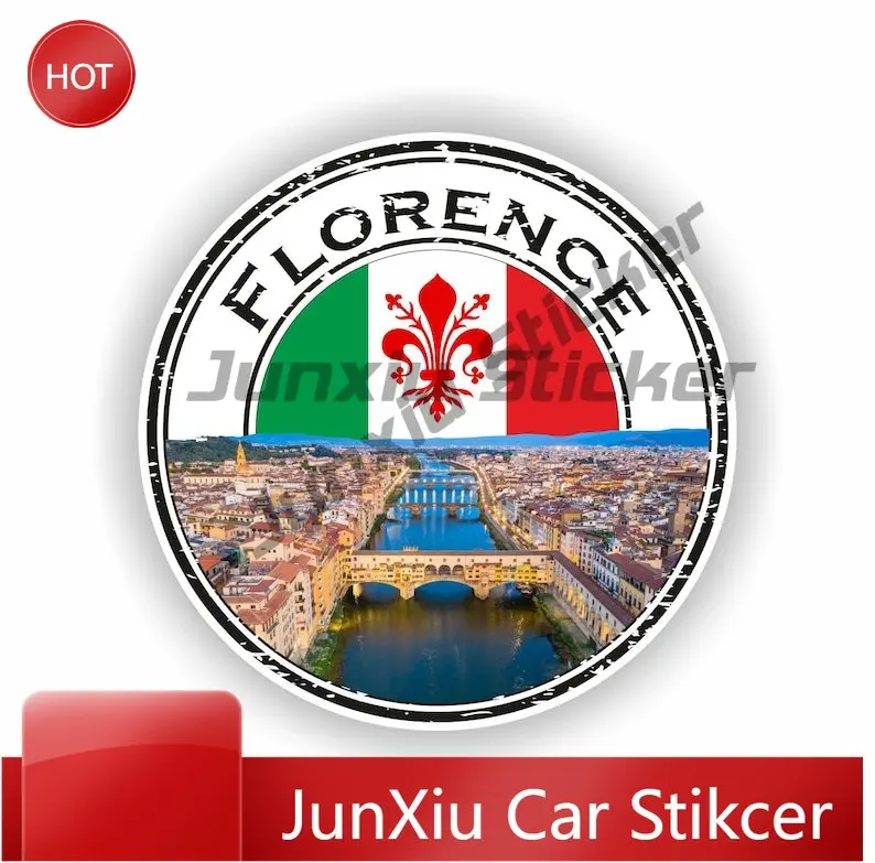 Florence Firenze Italy Italia Seal Sticker Round Heavy Duty Car Sticker For Motorcycle Bumper Weatherproof Decoration Auto