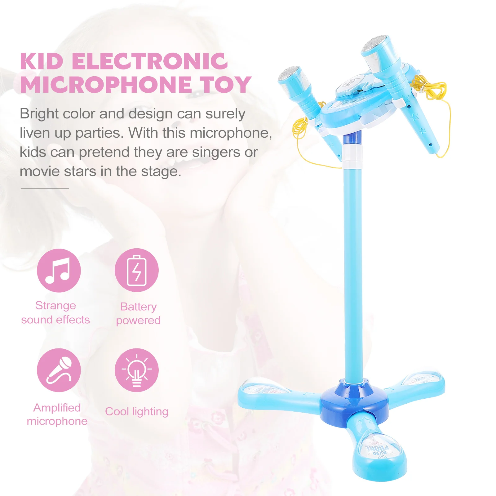 Early Educational Singing Karaoke Machine Kids Plastic Microphone Plaything Bright Color Portable Children Music Plaything