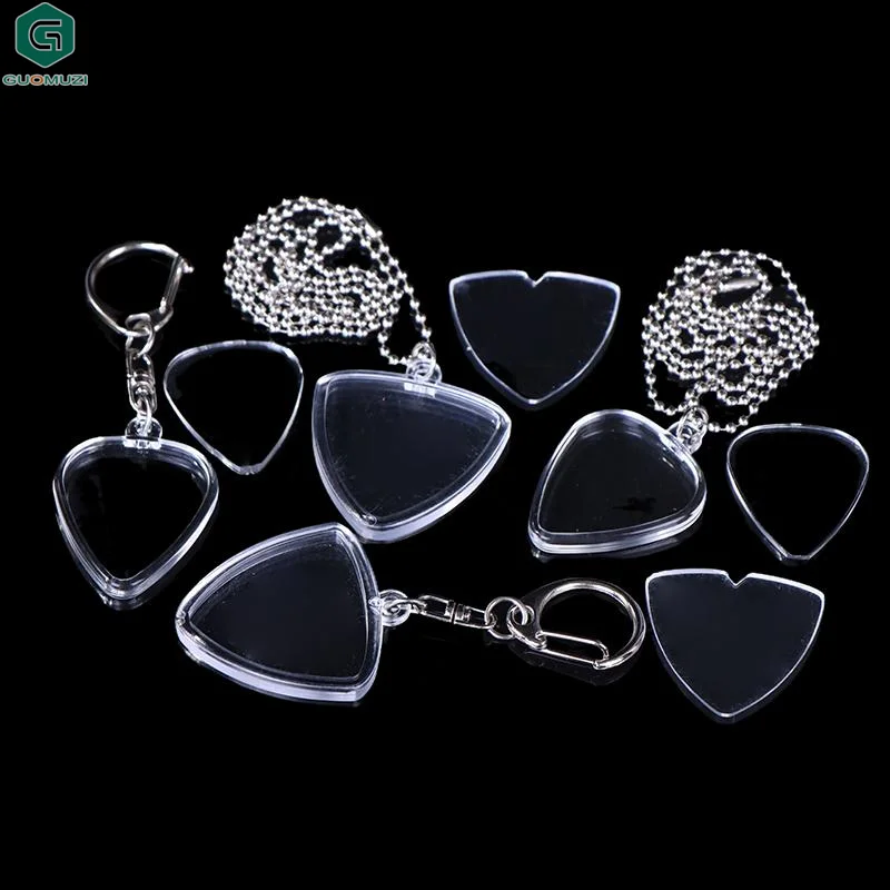 

Guitarists Storage Guitar Pick Collection Box Clear Holder Keyring Bag Heart Shaped Picks Size Case Musical Accessories