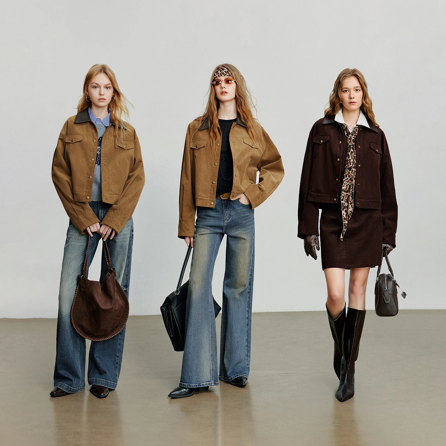 TOYOUTH chaqueta de mujer 2025 otoño nueva colección estilo Lulu pana Retro cuello empalmado abrigo corto suelto