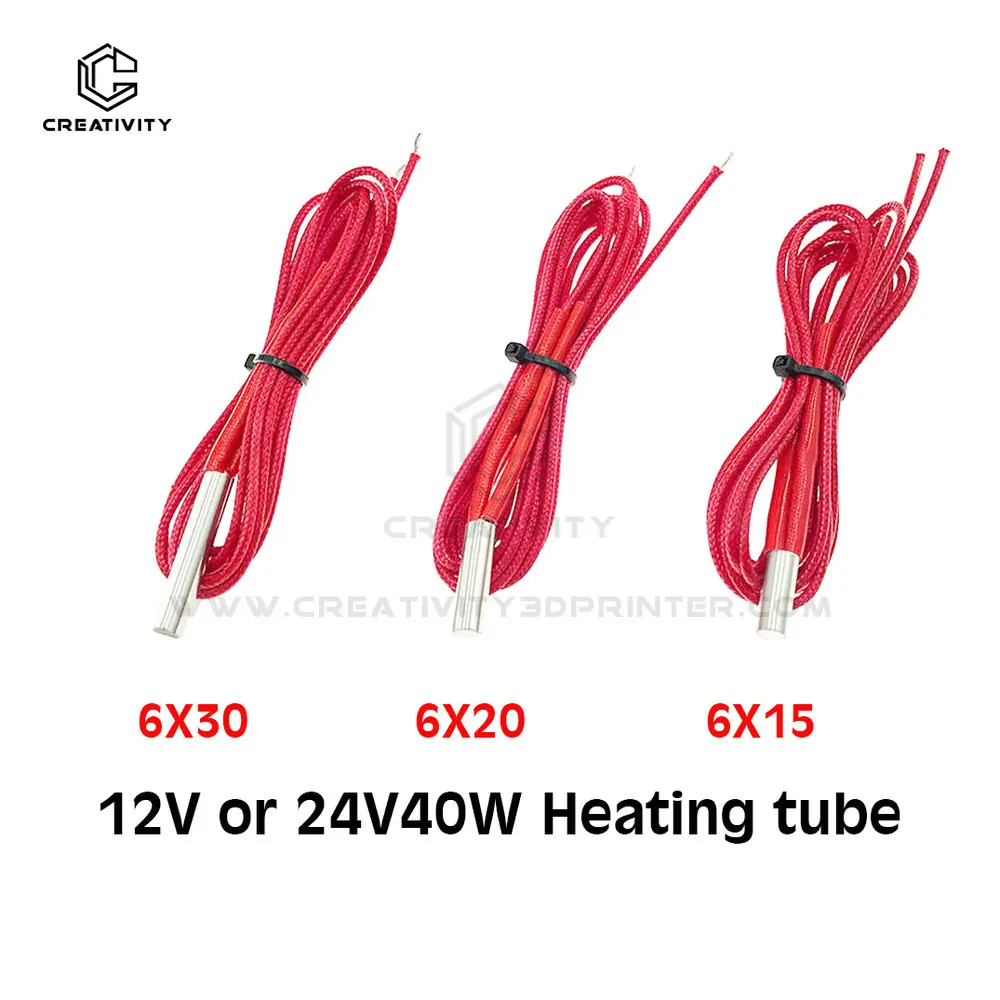 

Cartridge Heater1M 24V 40W Ceramic Cartridge Heater 6x20/6x15/6x30mm For Extruder Heating Tube Extruder Parts