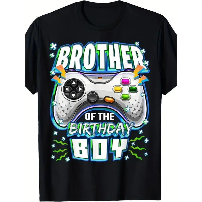 

Brother of the Birthday Boy Shirt for Kids 2025 Game Controller Tee Boys Video Game Party T-Shirt Gift Idea