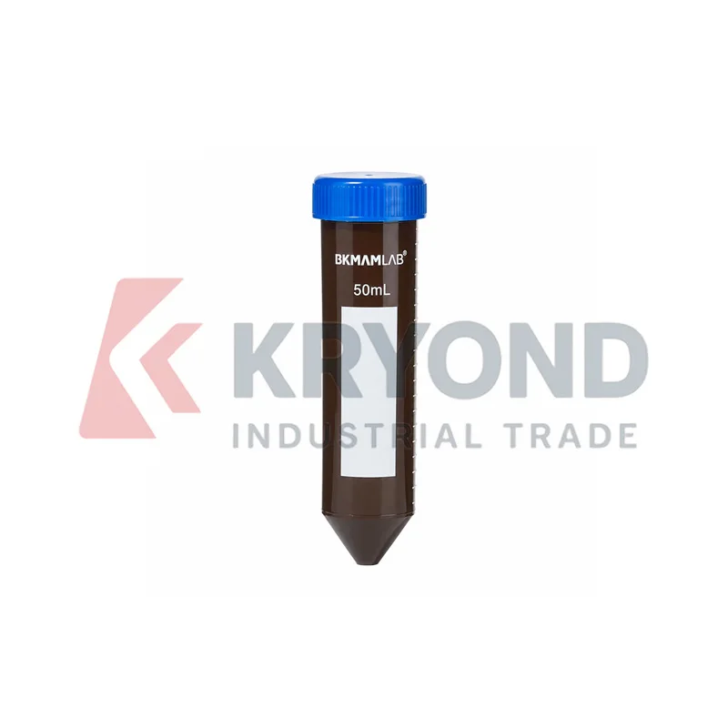 Plastic Centrifuge Tube Screw Cap Blue Lid Amber Body Conical Bottom 50mL 25pcs Pack Laboratory Sample Container Research Sets