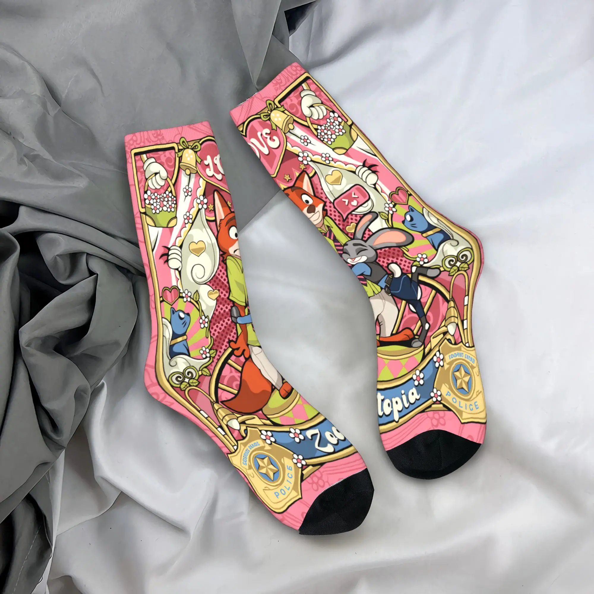 

Носки Zootopia Judy Nick, осенние, модные, для взрослых мужчин, теплые, мягкие, с рисунком, нескользящие, для скалолазания