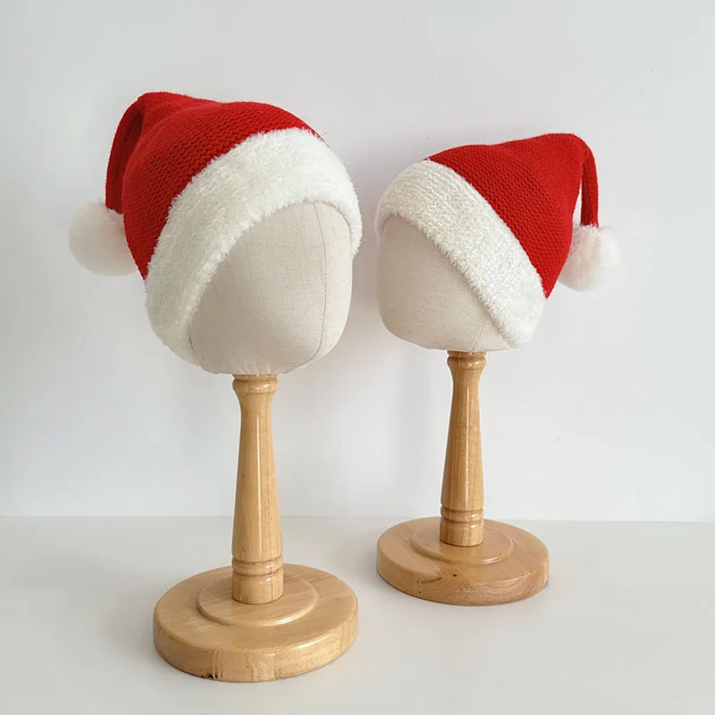 

Trending Christmas Red Baby Wool Hat, Thick Knit New Year Baby Photo Prop, Winter Warm and Festive Children's Hat