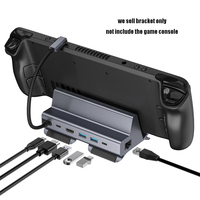 4K60Hz TV Base Stand for Steam Deck Game Console Type-C Adapter 6 in 1 Docking Station Stand 60W Hub Holder with fan
