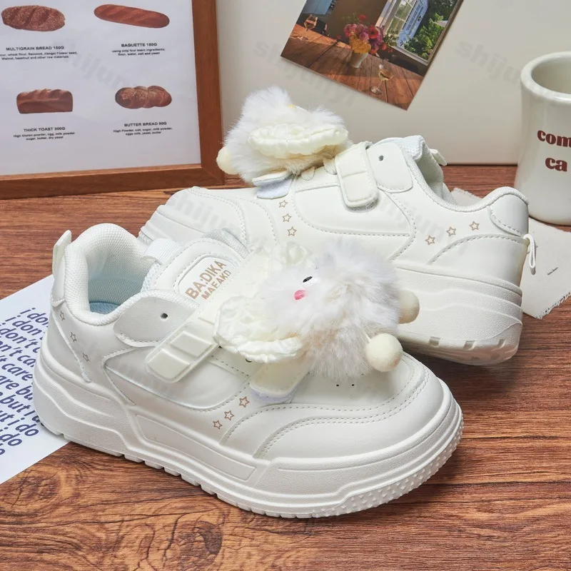 أحذية الفتيات مجلس 2025 ربيع الخريف موضة جديدة القوس عقدة الكرتون الراحة حذاء كاجوال لطيف في الهواء الطلق عدم الانزلاق لينة وحيد أحذية رياضية