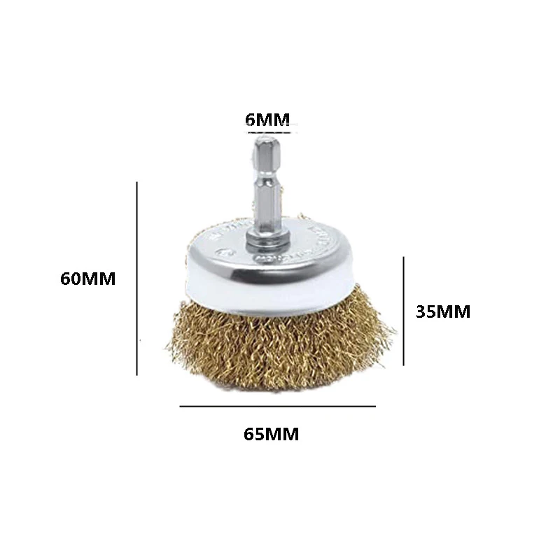 50mm/60mm/75mm Steel Wire Brush Brass Plated Wheels Brushes Drill Rotary Tools Metal Rust Removal Polishing Brush