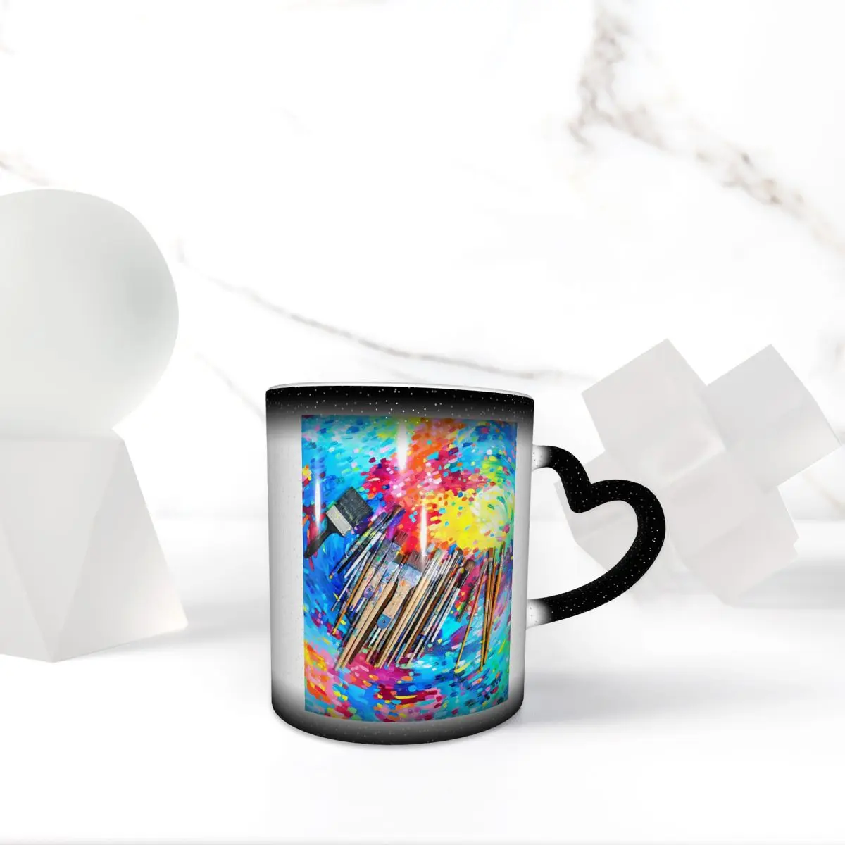 Splatter Paint Brush Colorful Brush Strokes Design Mug Funny Ceramic Coffee Cups Tea Mugs Milk Cup Drinkware Gifts for Friends