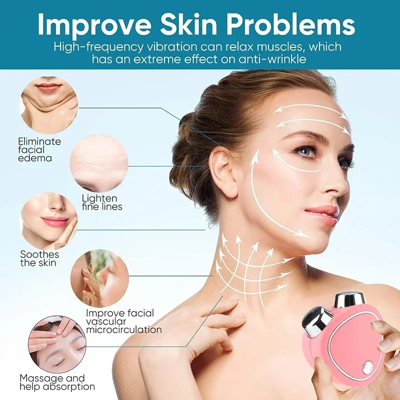 EMS Face Lifting Roller 3D Facial Massager Microcurrent Skin Tightening Rejuvenation Anti Wrinkle Reducing Edema Beauty Care
