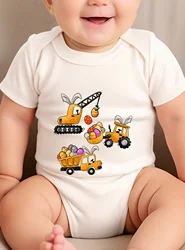 Cute Newborn Infant Toddler Rompers Cute Jumpsuit Harajuku Bodysuit Fashion Baby Girl Boy Crane Pattern Short Sleeve Clothes