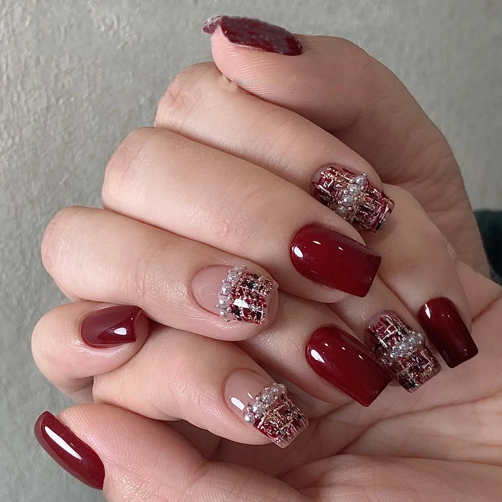 1/2/3 قطعة 5D بريق مسمار الملتصات 2025 خريف شتاء لوح الترنج الصوفية منقوشة الحب القلب غطاء كامل لاصق مسمار ملصق مائي مسمار المنزلق #6