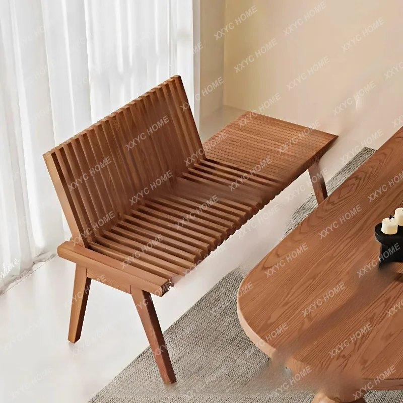 

style solid wood bench with backrest Home restaurant casual dining table stoolTJ