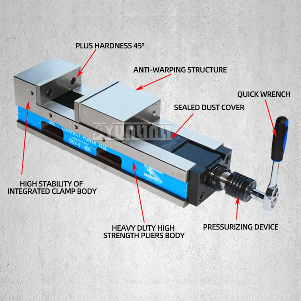 4 Inch Precision Hydraulic Vice Cnc Machining Center Hydraulic Flat Jaw Pliers Mechanical Double Force Boosting Vise