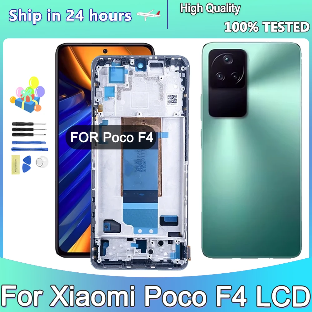 6.67''For Xiaomi Poco F4 LCD 2021211RG 22021211RI Display Touch Screen With Frame Digitizer Assembly For Xiaomi POCO F4 Display