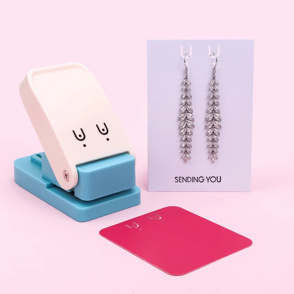 Дырокол для сережек, инструмент для демонстрации сережек с рычагом для продажи ювелирных изделий, изготовление карточек своими руками, бумага ручной работы