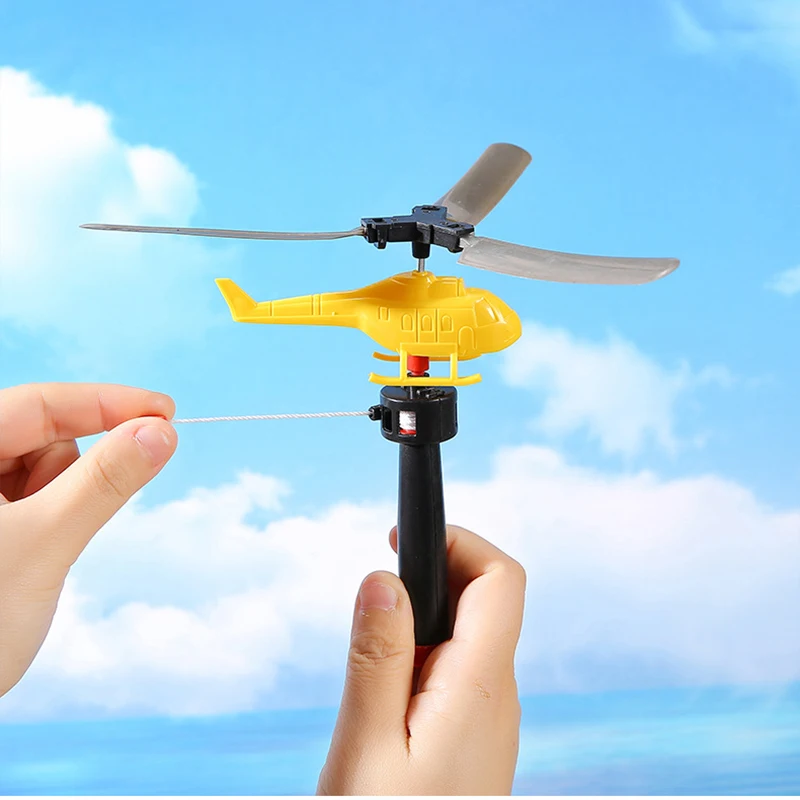 Helicopter Spinner Fun Fly Toy Play Vehicles Pull Line Flying For Indoors Outdoor Take Off Interactive Toys Kids Gift Brinquedos