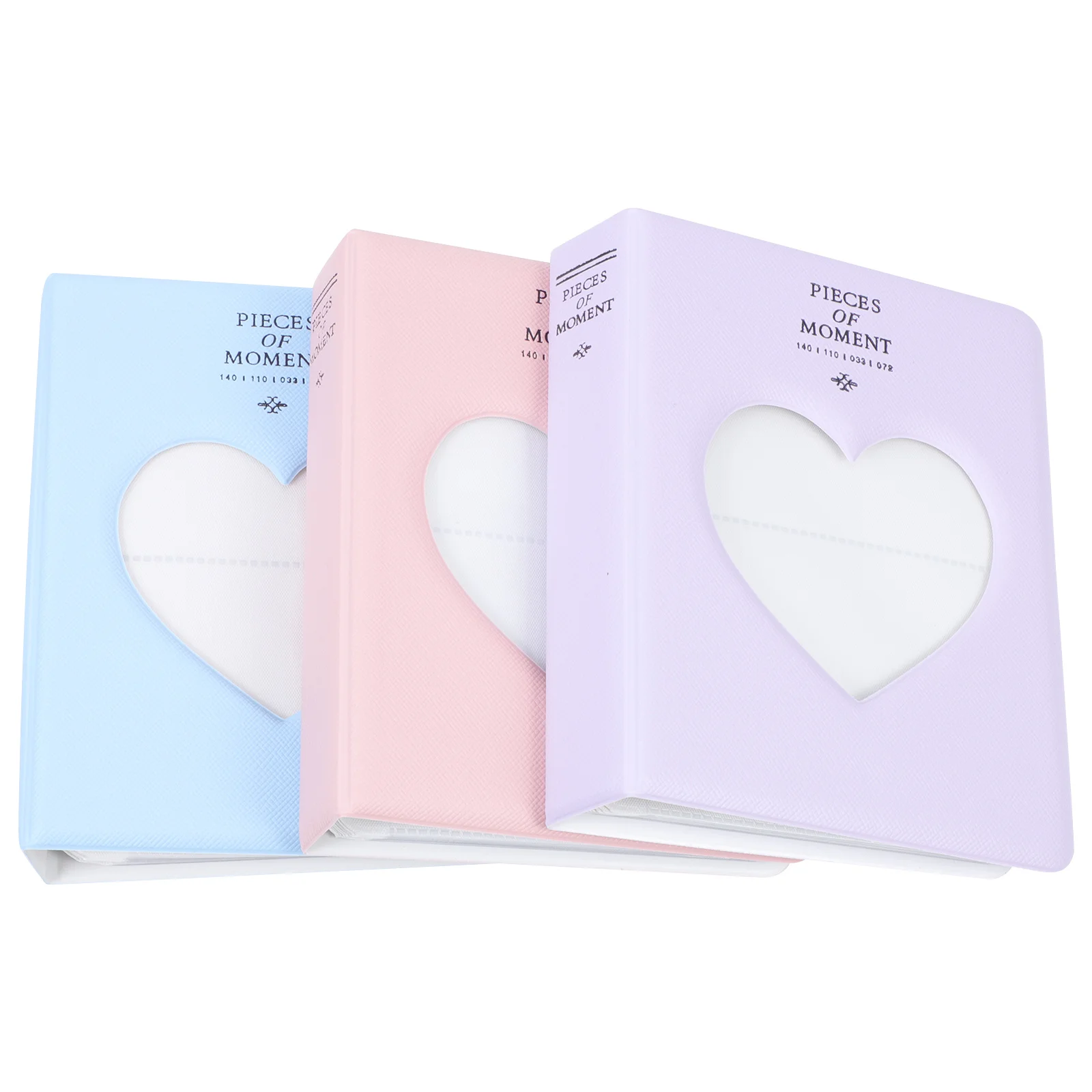 

3Pcs Photo Albums Heart Shape Hollow Design Storage Books for Card Ticket Storage and
