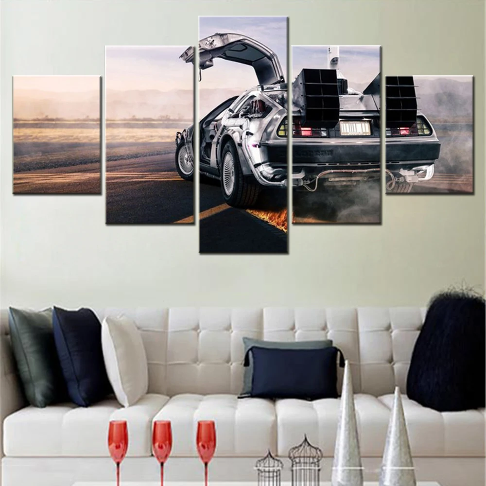 

5 Panels Canvas Wall Arts Poster Painting 567081 Cool Car Back Wallpaper Living Room Picture Print Bedroom Mural Home Decoation