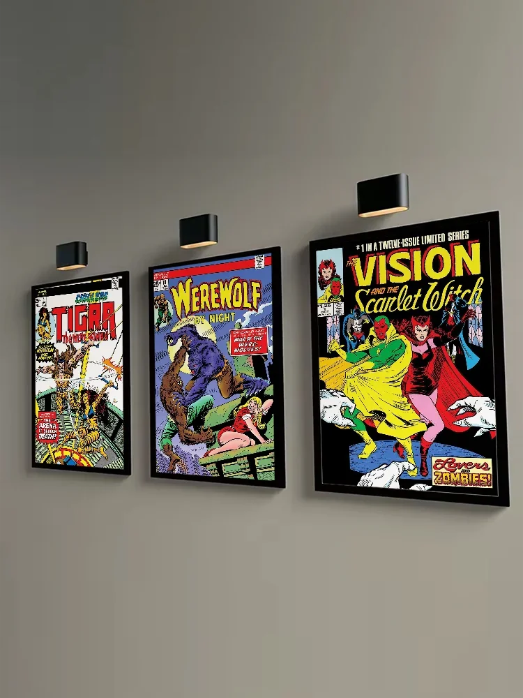 Klassisches Superhelden-Poster mit Retro-Comics, klassischer Wandkunst-Leinwanddruck für Schlafzimmer, Schönheit, Raumdekoration, Heimdekoration