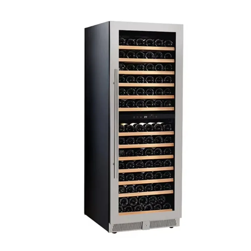 

143 Bottles 375L Dual Zone Temperature Stainless Steel Adjustable Thermostat Home Appliance Wine Fridge Wine Cooler