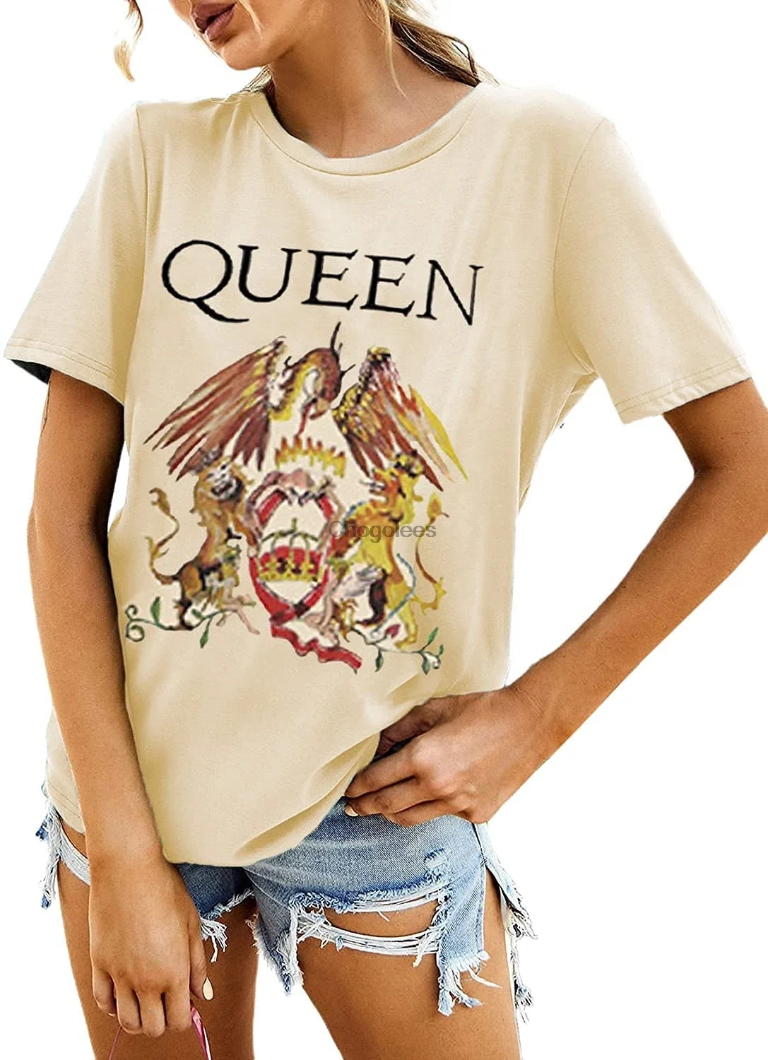 

Women's Queen T Shirt Vintage Band Graphic Tops Round Neck Shirt Short Sleeve Tee