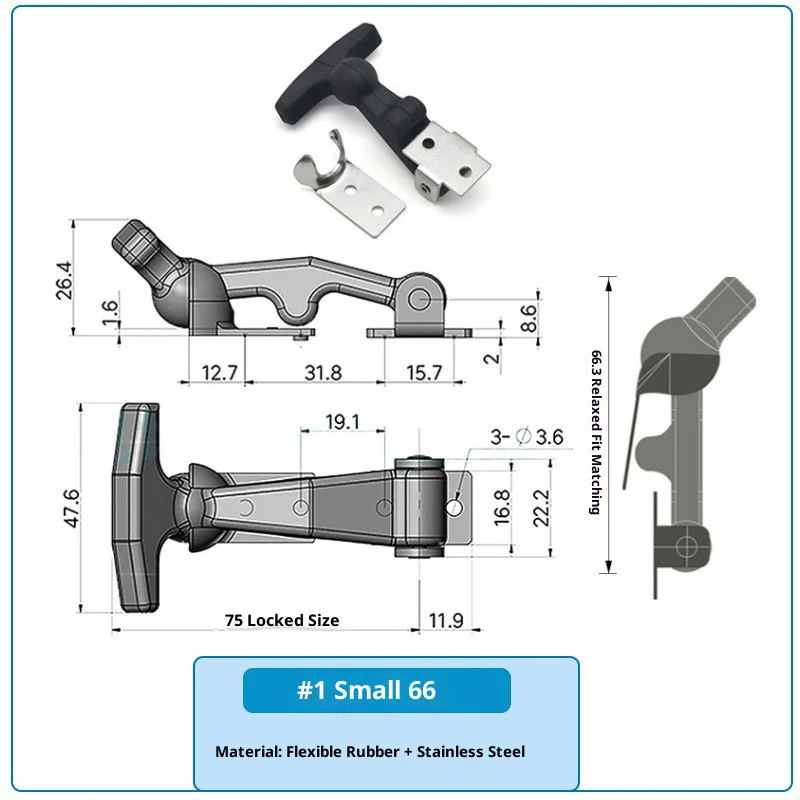 Hardware Rubber Elastic Shock Absorbing Buckle T-shaped Lock Clip Engine Hood Box Clip Insulation Box Sealing Shock Absorbing Bu