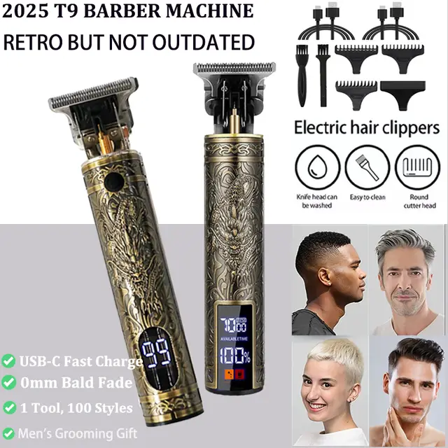 T9 Professional Hair Clipper/Accessories for Men | USB Fast Charging