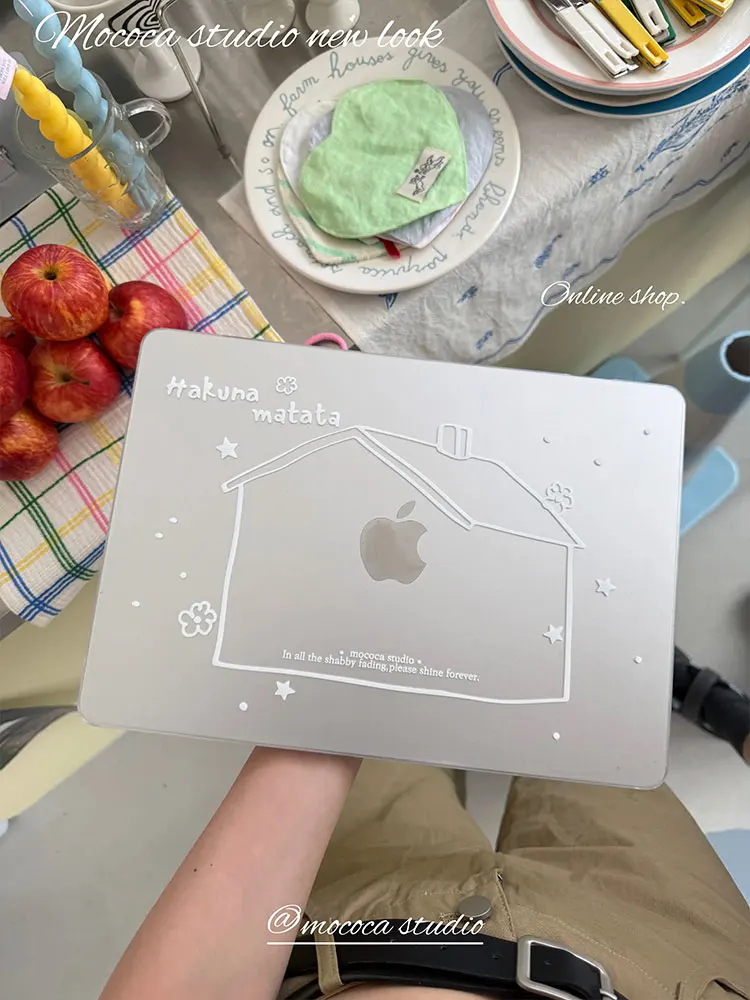 Ins Small House Flower Laptop Case For Macbook Neo Air 13 15 Pro 13 14 16 M1 M2 M3 M4 M5 Chip Hard Protective Cover For Mac Book