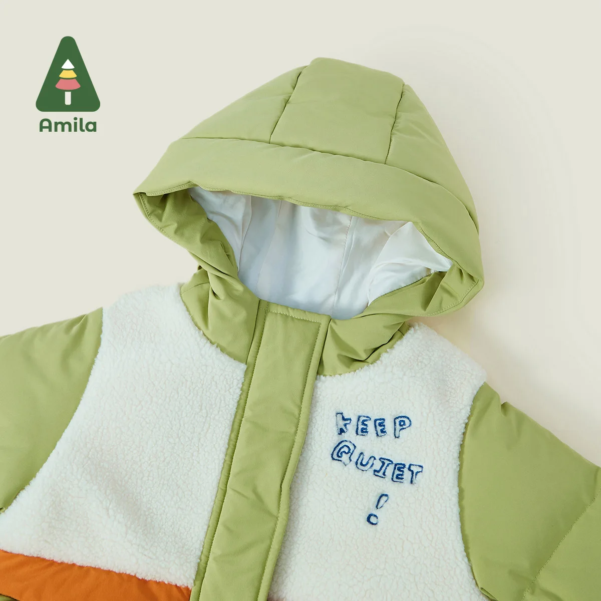 Amila Baby Boy Cotton-padded Clothes 2024 Winter New Hooded Fleecing Soft Fashion Warm   Baby Clothing