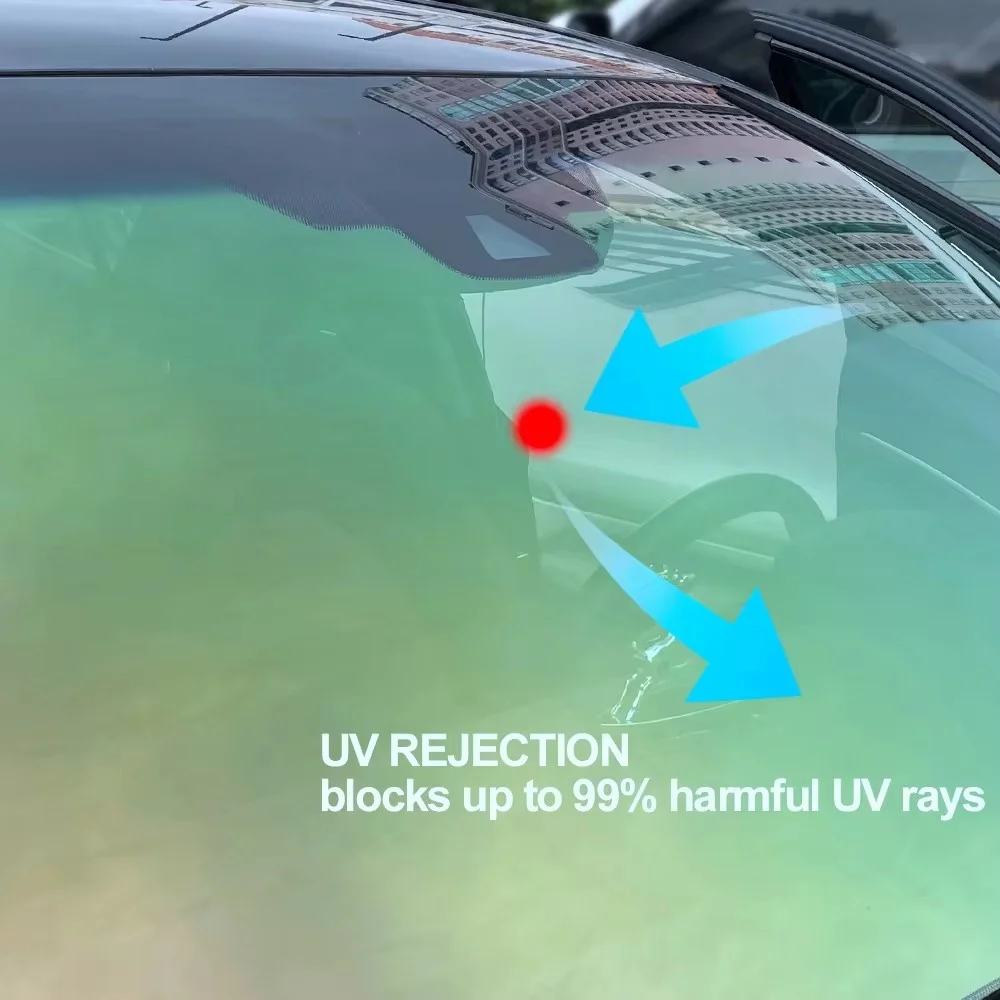 Colorful Chameleon Aurora Green VLT 64% Car Front Rear Window Solar Tint Windshield Protection Film Anti UV Heat Insulation