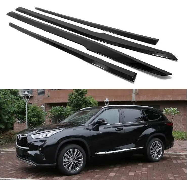 

4PCS ABS Chrome Car Side Door Body Skirts Kit Protector Trim Cover For Toyota Highlander 2021 2022 2023