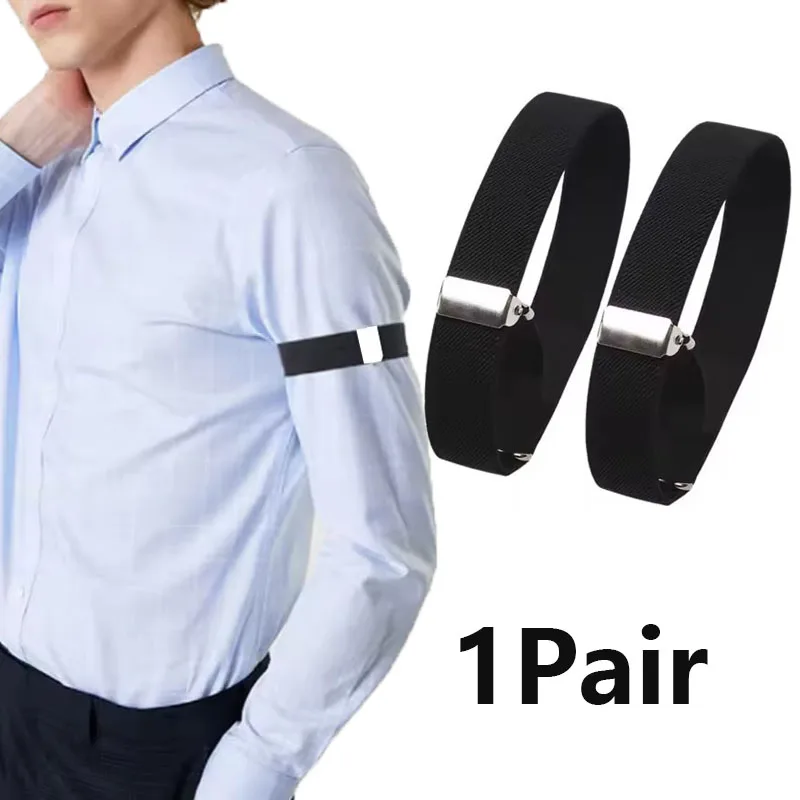2 Piezas de Tirantes Ajustables para Mangas de Camisa, Elásticos y Antideslizantes, Brazaletes de Moda para Hombres y Mujeres, Uso Diario