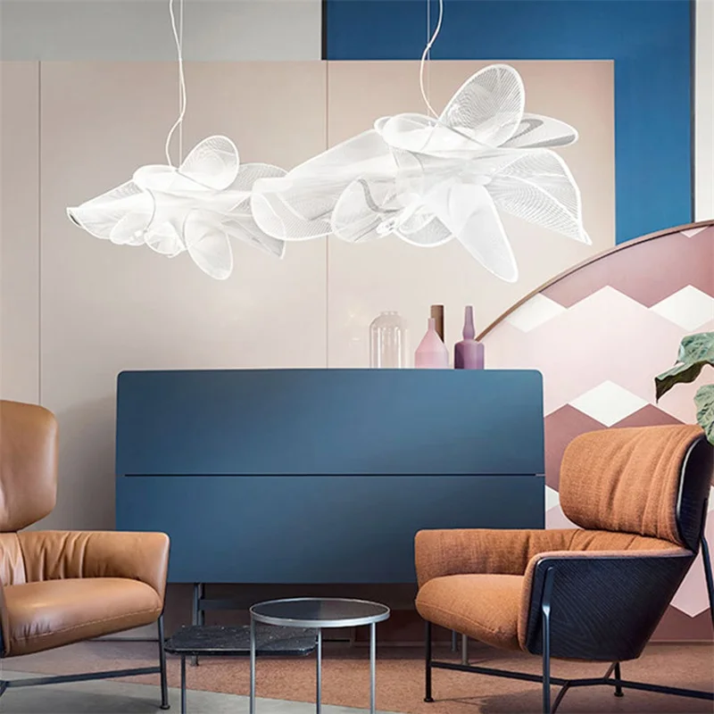 AAOSONG Nordic Pendant Lamp Modern LED White Creative Decorative Fixtures For Living Room Dining