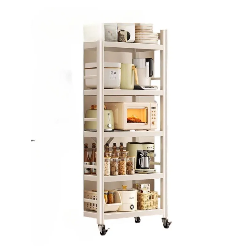 

Kitchen rack Floor-to-ceiling multi-layer crevice storage rack Household oven Microwave oven pot rack Multifunctional storage