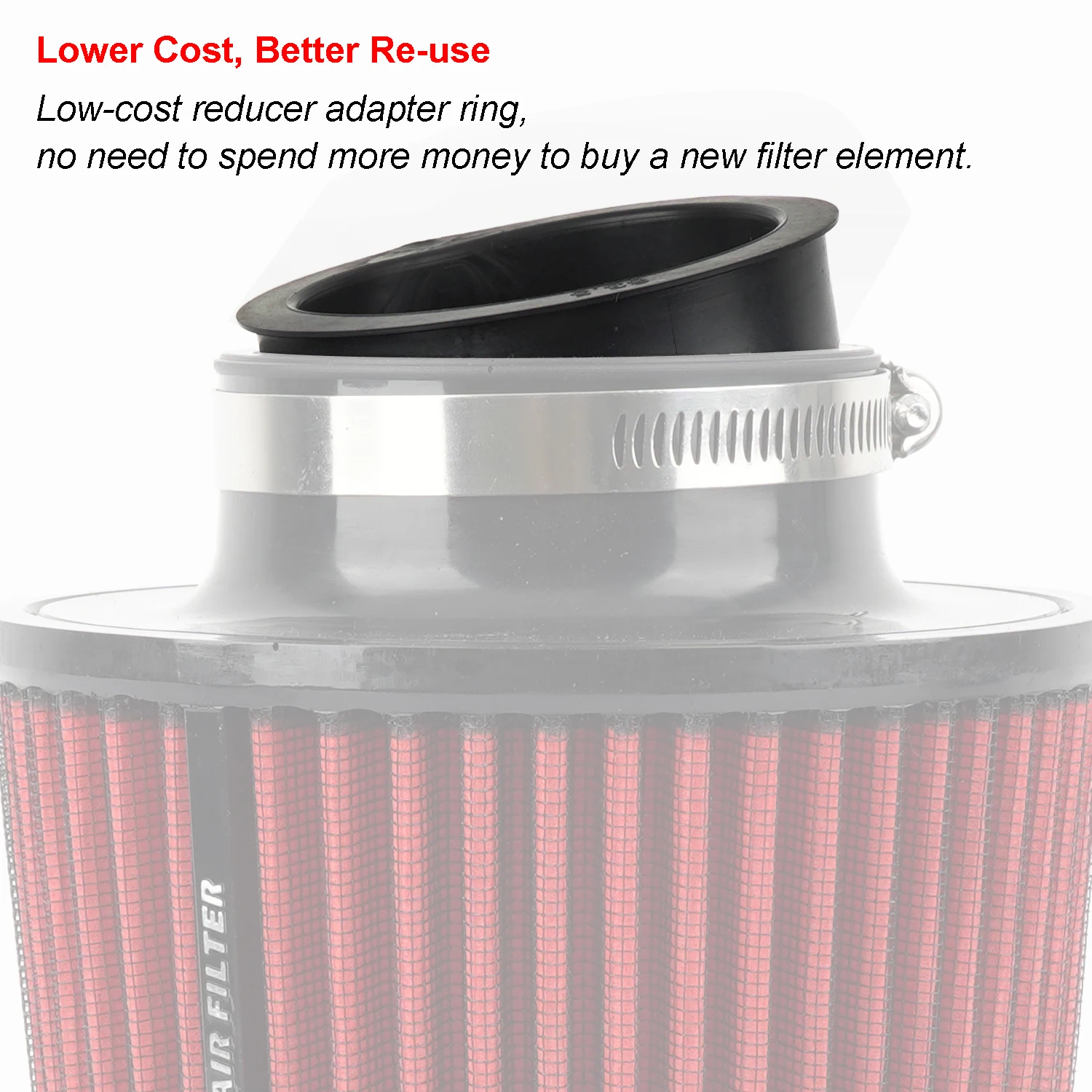 R-EP Reduzieradapter für 76 mm 3-Zoll-Kegel-Luftfilter 77 mm auf 70 mm 65 mm 60 mm Universal-Gummi-Reduzierring 3 Zoll auf 2,75 Zoll 2,5 Zoll – Detail 4